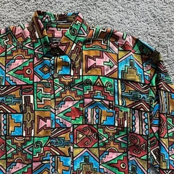 Vintage Timney Fowler for Go Silk Button-Up Colorful Shirt Mens S- Excel. Cond. - Picture 2 of 11
